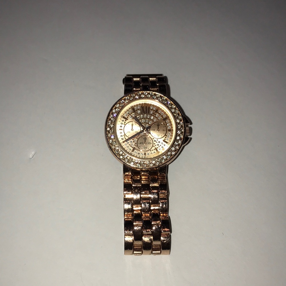 Rose Gold Rhinestone Watch - Picture 2 of 4